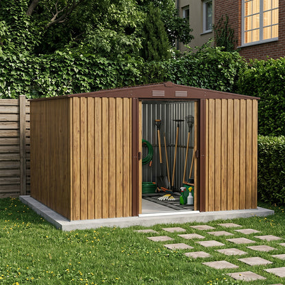 12x10 FT Large Metal Garden Tool Storage Shed