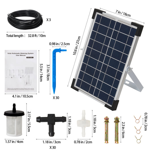 Solar-Powered Garden Automatic Watering System Drip Irrigation Kit