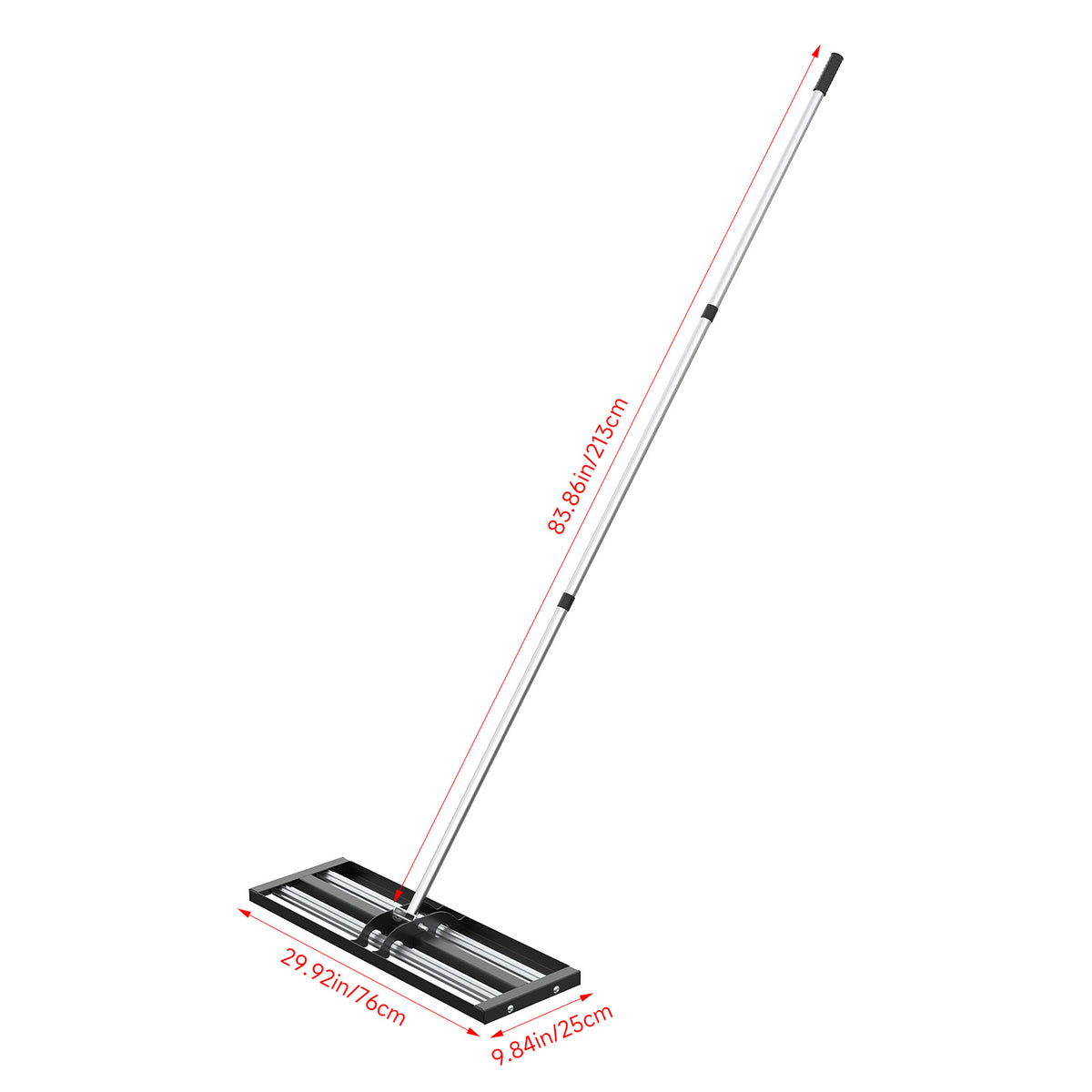43CM/76CM/114CM Garden Lawn Levelling Rake with 198CM/213CM Extended Handle Length