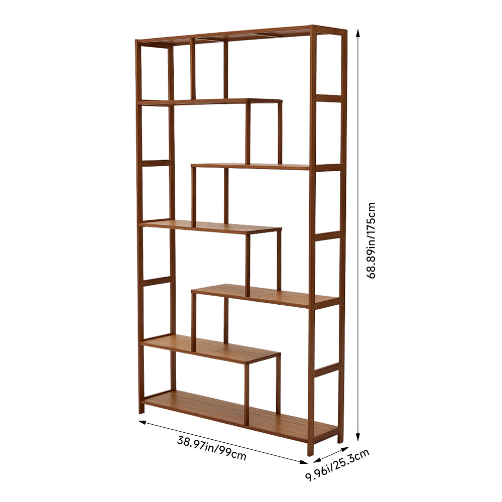 7-Tier Wooden Bookcase Display Stand