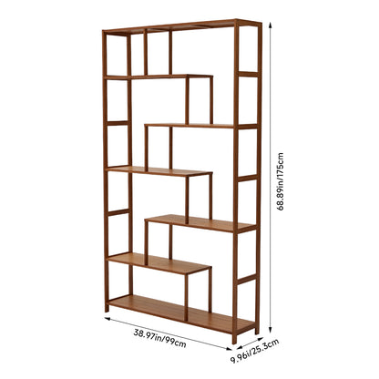 7-Tier Wooden Bookcase Display Stand