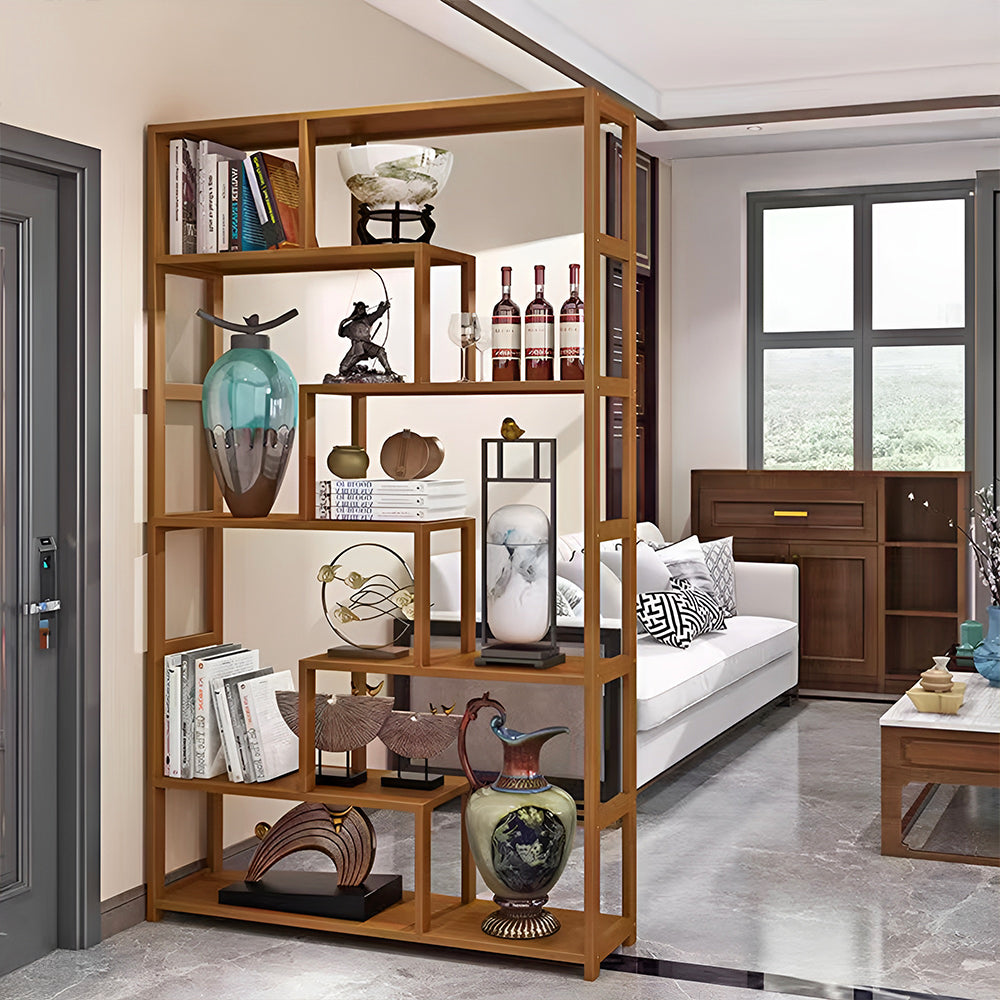 7-Tier Wooden Bookcase Display Stand