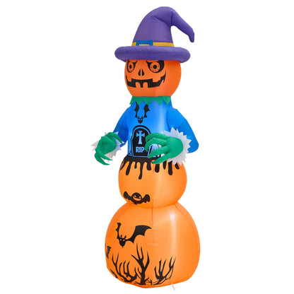 6ft Halloween Inflatable Stacked Pumpkin Ghost Decorations