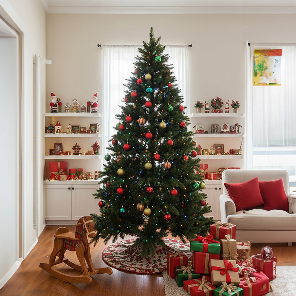 4FT/1.2M Artificial Christmas Tree with RGB Lights & Wood Stand