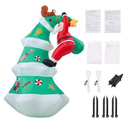 3m Christmas Tree Inflatable with Climbing Santa & LED Lights