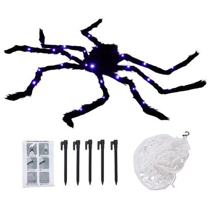 Giant Halloween Spider Decoration with 7m Web
