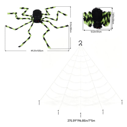 Giant Halloween Spider Decoration with 7m Web