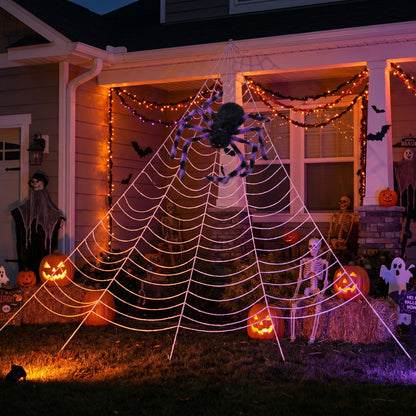 Giant Halloween Spider Decoration with 7m Web