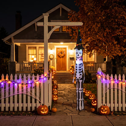 2 PCS Halloween Skeleton Windsocks with Led Lights