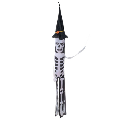 2 PCS Halloween Skeleton Windsocks with Led Lights