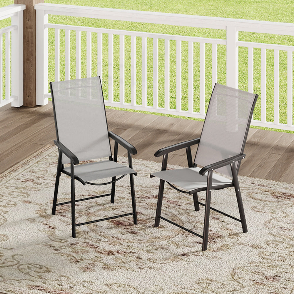 Frame Fabric Foldable Chairs Set 2