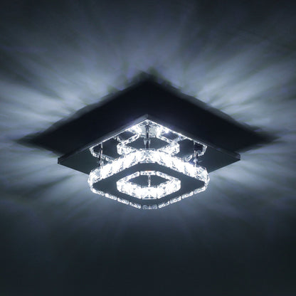 Modern Small Crystal LED Ceiling Light for Hallways and Corridor