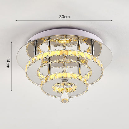 Modern Double-tiers Median-size Crystal LED Ceiling Light