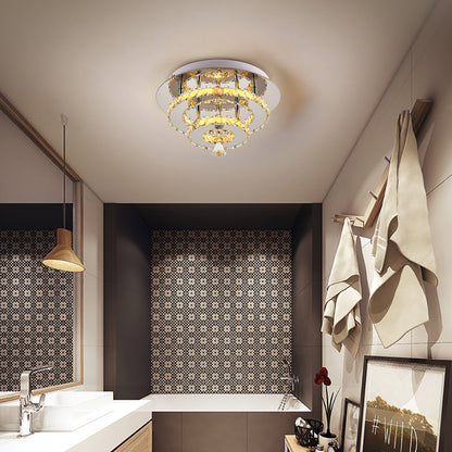 Modern Double-tiers Median-size Crystal LED Ceiling Light