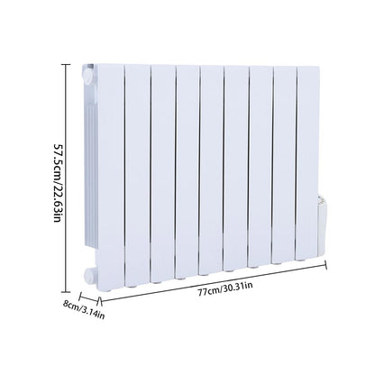 White Electric Oil Filled Radiator Space Heater with LED Screen