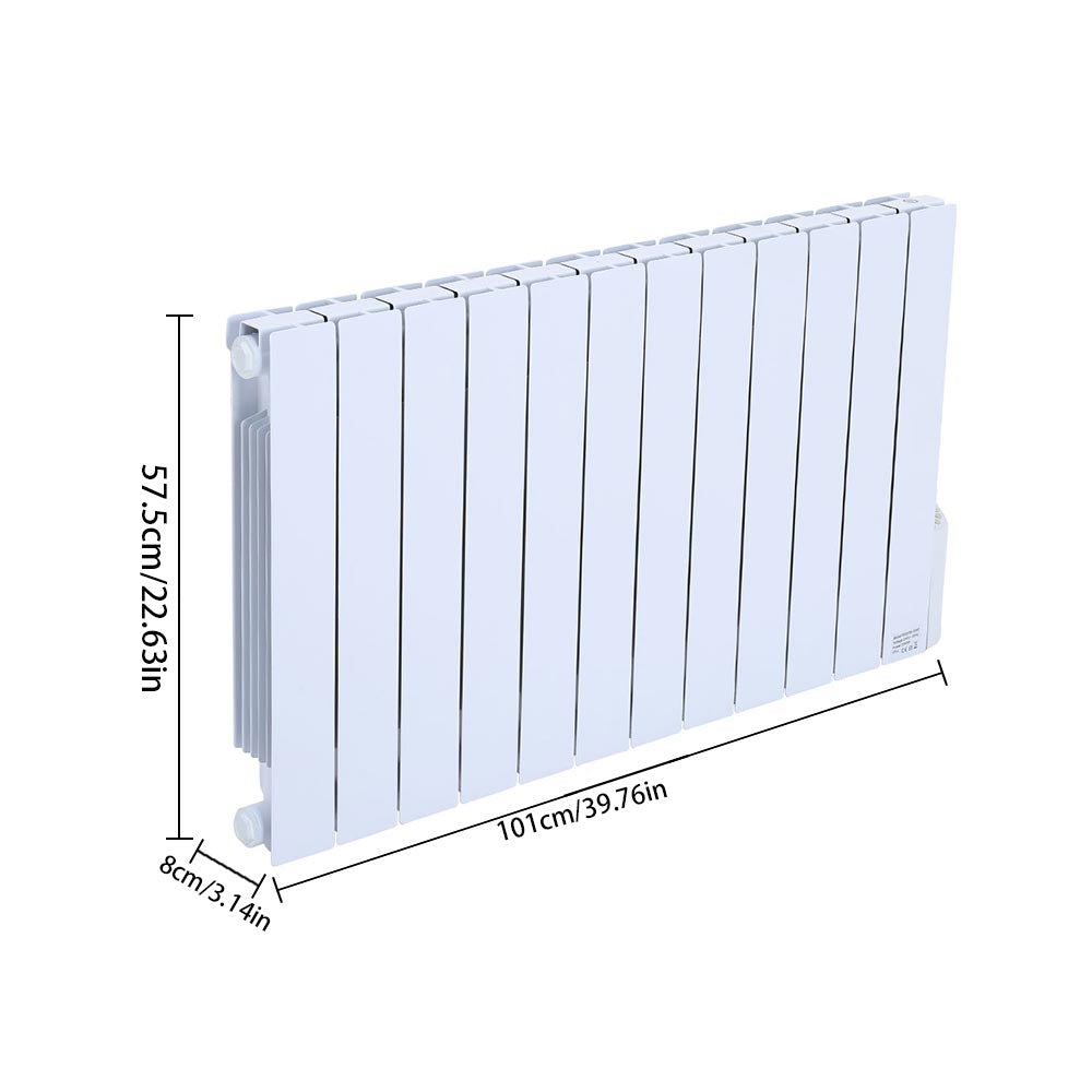 White Electric Oil Filled Radiator Space Heater with LED Screen