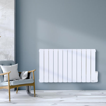 White Electric Oil Filled Radiator Space Heater with LED Screen