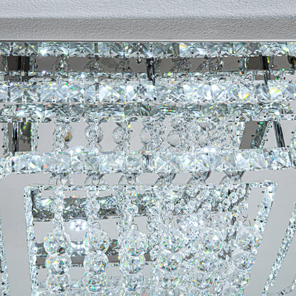 Modern Crystal LED Flush Mount Ceiling Light Fixture