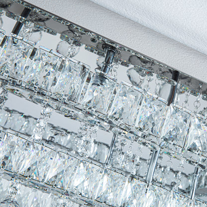 80cm Wide Double-Tier Crystal LED Ceiling Light 100W