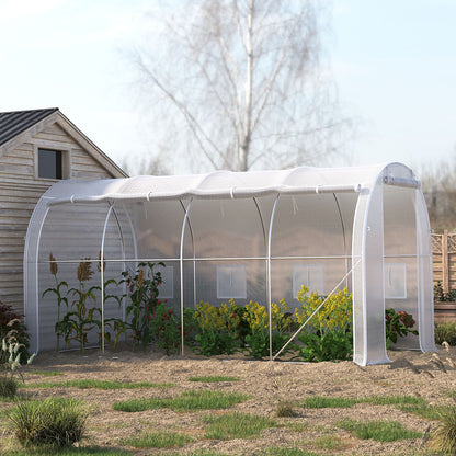 White Outdoor Walk-in Tunnel Greenhouse