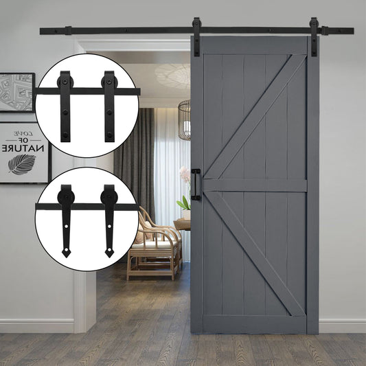 Rustic J Shaped Barn Door Hardware Kit