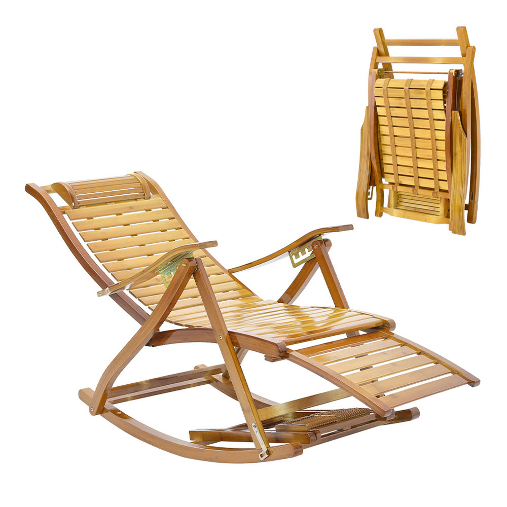 Bamboo Rocking Chair Foldable Recliner