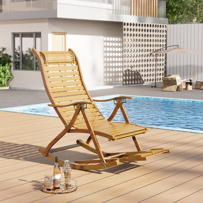 Bamboo Rocking Chair Foldable Recliner