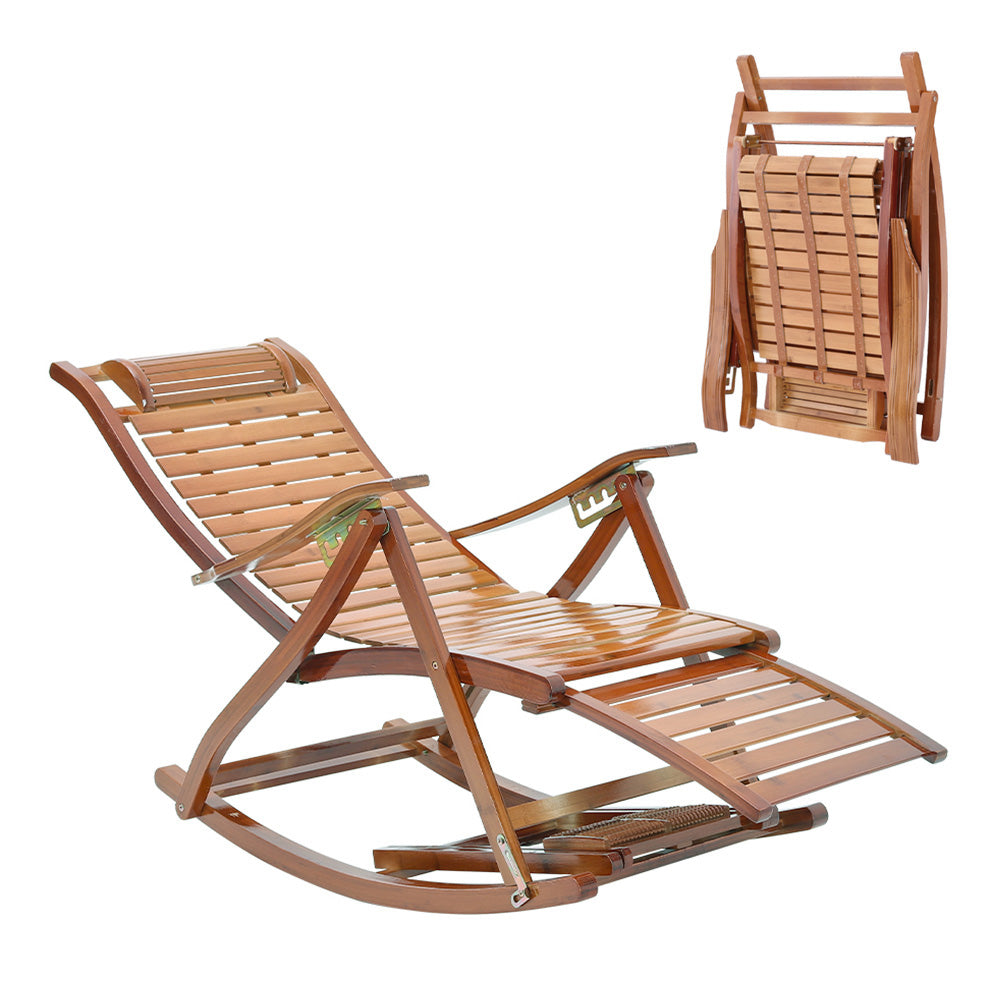 Bamboo Rocking Chair Foldable Recliner