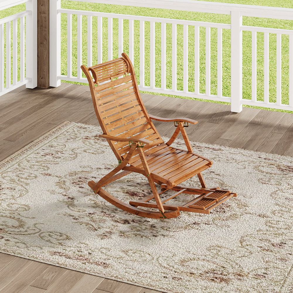 Bamboo Rocking Chair Foldable Recliner