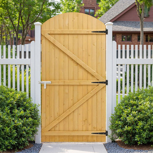 Semi Braced Arch Top Wooden Garden Gate