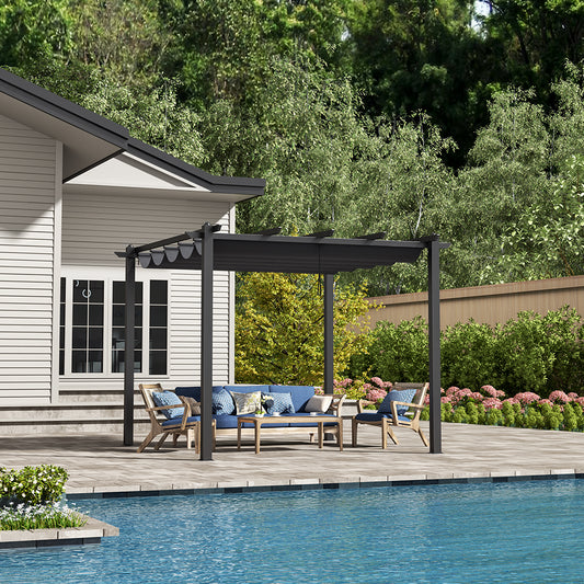Garden Sanctuary Aluminum Patio Pergola with Canopy