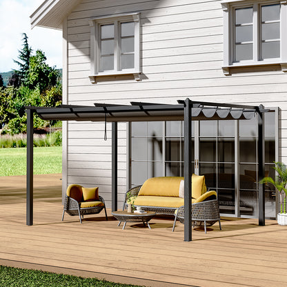 Aluminum Framed Garden Pergola with Retractable Canopy