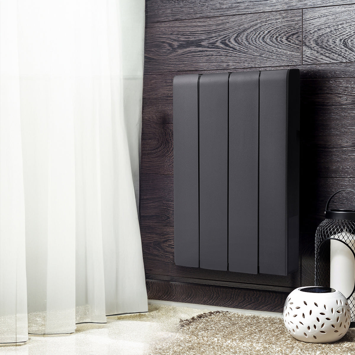 Black Wall Mounted Electric Ceramic Radiator Space Heater