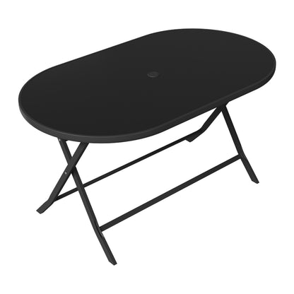 Metal Frame Table with Tempered Glass Top
