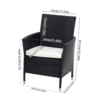 Set of 4 Rattan Chairs Garden Furniture