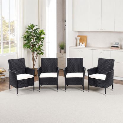 Set of 4 Rattan Chairs Garden Furniture