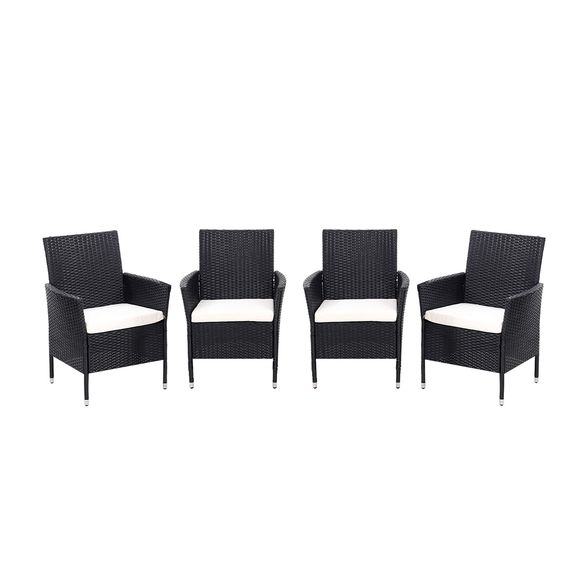 Set of 4 Rattan Chairs Garden Furniture