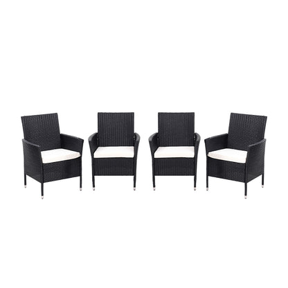 Set of 4 Rattan Chairs Garden Furniture