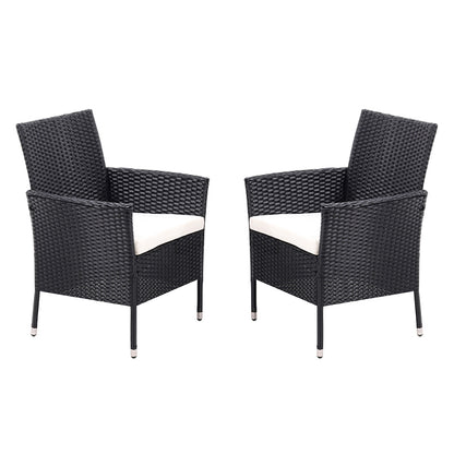 Set of 4 Rattan Chairs Garden Furniture