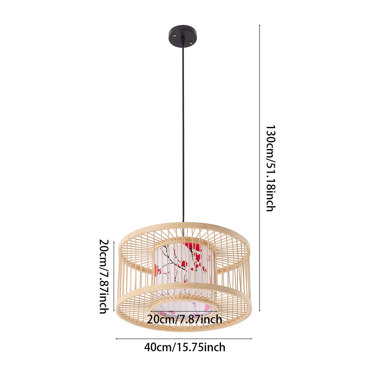 Bamboo-Woven Pendant Light