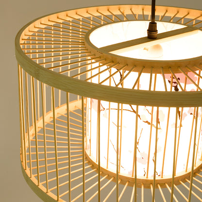 Bamboo-Woven Pendant Light
