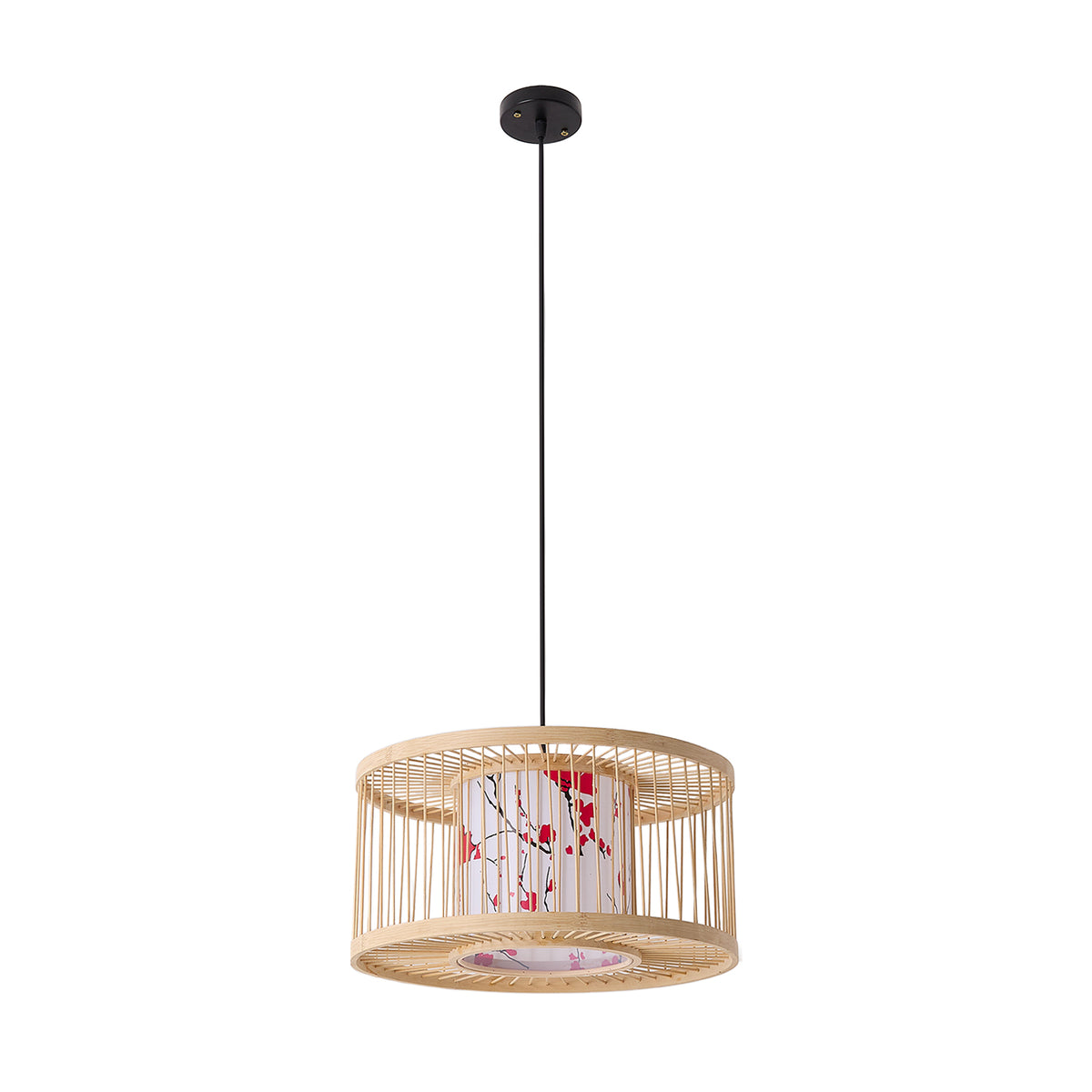 Bamboo-Woven Pendant Light