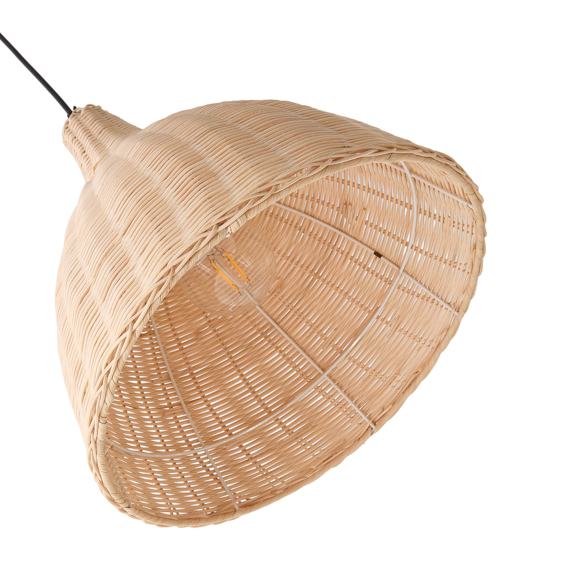 Rattan-Woven Pendant Light
