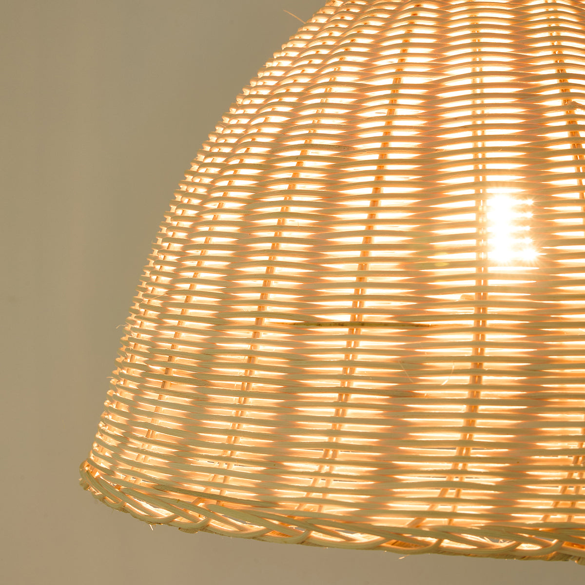 Rattan-Woven Pendant Light