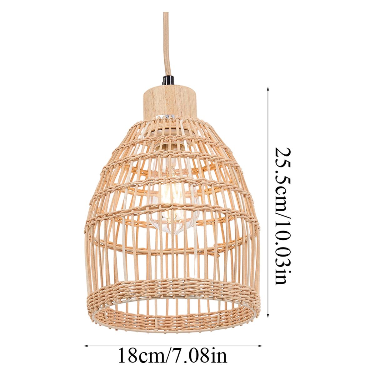 E27 Bamboo-woven Ceiling Pendant Light
