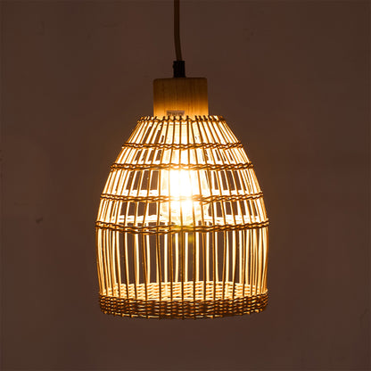 E27 Bamboo-woven Ceiling Pendant Light