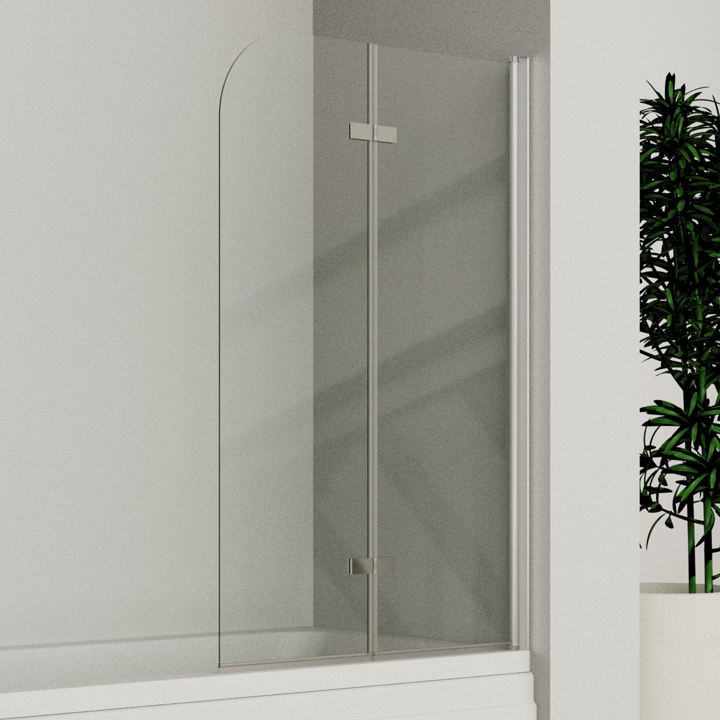 180 Degree Rotation 2-Section Hinged Over Bath Shower Screen