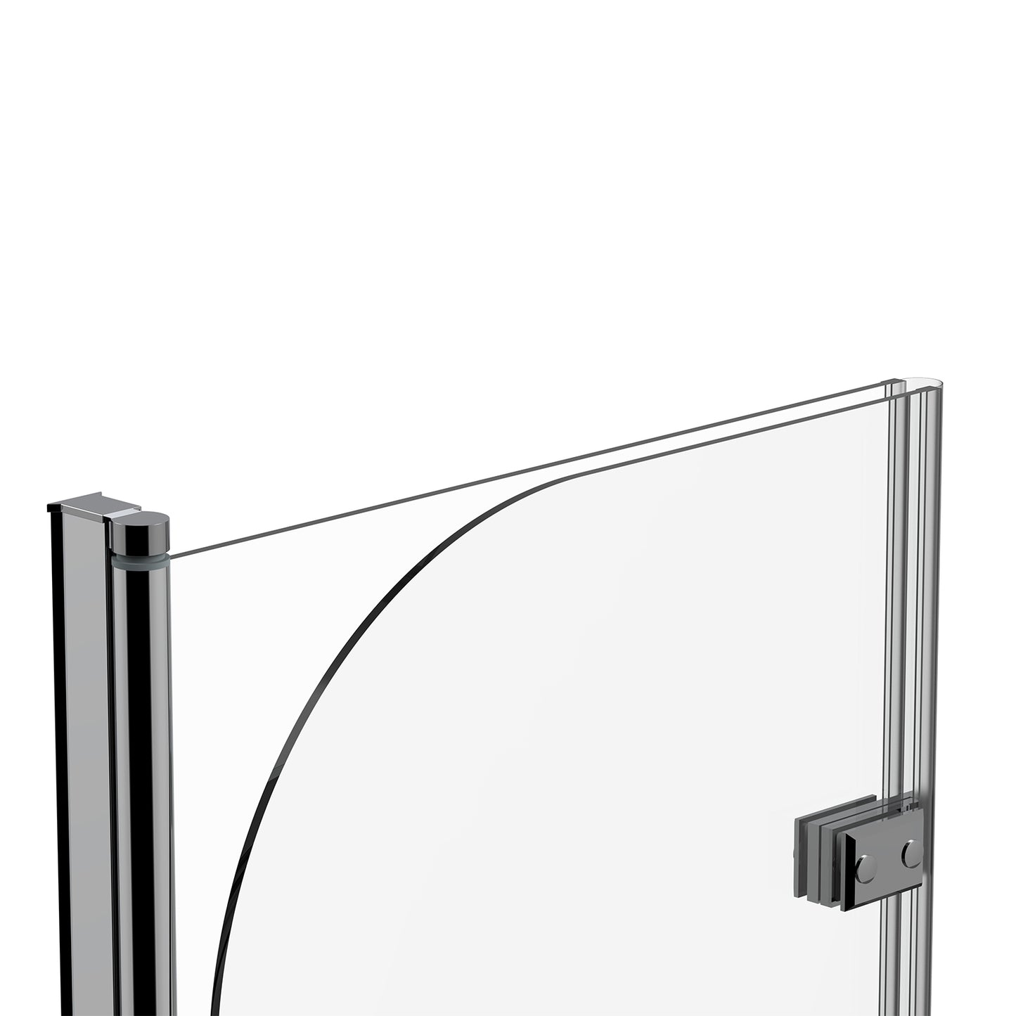 180 Degree Rotation 2-Section Hinged Over Bath Shower Screen