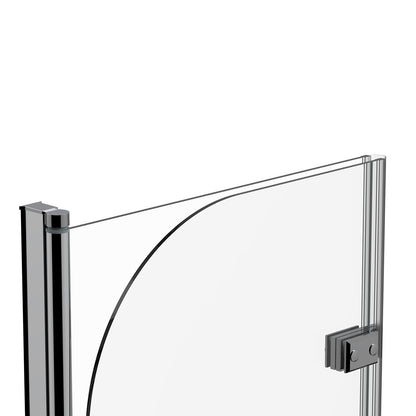 180 Degree Rotation 2-Section Hinged Over Bath Shower Screen