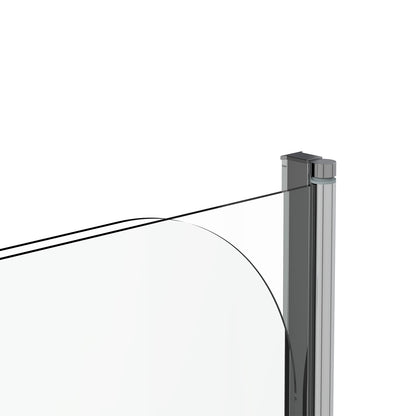 180 Degree Rotation 2-Section Hinged Over Bath Shower Screen